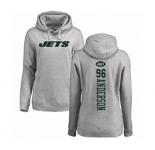 Football Women's New York Jets #96 Henry Anderson Ash Backer Pullover Hoodie