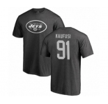 Football New York Jets #91 Bronson Kaufusi Ash One Color T-Shirt