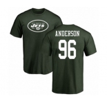 Football New York Jets #96 Henry Anderson Green Name & Number Logo T-Shirt