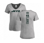 Football Women's New York Jets #44 Harvey Langi Ash Backer T-Shirt