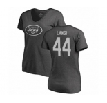 Football Women's New York Jets #44 Harvey Langi Ash One Color T-Shirt