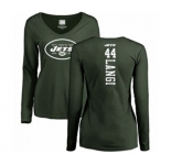 Football Women's New York Jets #44 Harvey Langi Green Backer Long Sleeve T-Shirt