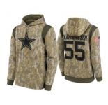 Men's Dallas Cowboys #55 Leighton Vander Esch Camo 2021 Salute To Service Therma Performance Pullover Hoodie