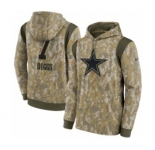 Men's Dallas Cowboys #7 Trevon Diggs Camo 2021 Salute To Service Therma Performance Pullover Hoodie