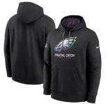 Men's Philadelphia Eagles 2024 NFL Crucial Catch Club Black Performance Pullover Hoodie