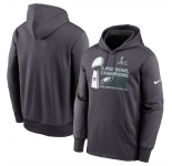 Men's Philadelphia Eagles Anthracite Super Bowl LIX Champions Locker Room Trophy Collection Fleece Pullover Hoodie