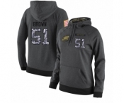 Football Women's Philadelphia Eagles #51 Zach Brown Stitched Black Anthracite Salute to Service Player Performance Hoodie