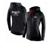 Women Nike Philadelphia Eagles Full-Zip Performance Hoodie Black