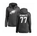 Women's Nike Philadelphia Eagles #77 Michael Bennett Ash One Color Pullover Hoodie