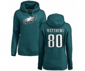 Women's Nike Philadelphia Eagles #80 Jordan Matthews Green Name & Number Logo Pullover Hoodie