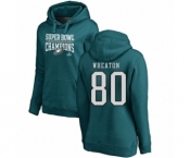 Women's Nike Philadelphia Eagles #80 Markus Wheaton Green Super Bowl LII Champions Pullover Hoodie