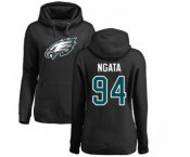 Women's Nike Philadelphia Eagles #94 Haloti Ngata Black Name & Number Logo Pullover Hoodie