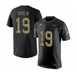 Nike Philadelphia Eagles #19 Golden Tate III Black Camo Salute to Service T-Shirt
