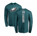 Philadelphia Eagles #10 DeSean Jackson Green Backer Long Sleeve T-Shirt