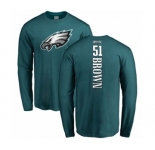 Philadelphia Eagles #51 Zach Brown Green Backer Long Sleeve T-Shirt