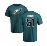 Philadelphia Eagles #51 Zach Brown Green Name & Number Logo T-Shirt
