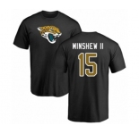 Football Jacksonville Jaguars #15 Gardner Minshew II Black Name & Number Logo T-Shirt