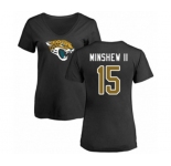 Football Women's Jacksonville Jaguars #15 Gardner Minshew II Black Name & Number Logo Slim Fit T-Shirt