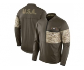 Men Denver Broncos Nike Olive Salute to Service Sideline Hybrid Half-Zip Pullover Jacket
