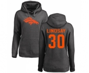 NFL Women's Nike Denver Broncos #30 Phillip Lindsay Ash One Color Pullover Hoodie
