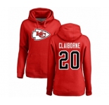 Football Women's Kansas City Chiefs #20 Morris Claiborne Red Name & Number Logo Pullover Hoodie