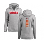 NFL Women's Nike Kansas City Chiefs #10 Tyreek Hill Ash Backer Pullover Hoodie