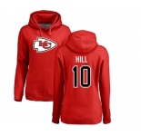 NFL Women's Nike Kansas City Chiefs #10 Tyreek Hill Red Name & Number Logo Pullover Hoodie