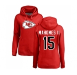 NFL Women's Nike Kansas City Chiefs #15 Patrick Mahomes II Red Name & Number Logo Pullover Hoodie
