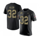 Football Men's Kansas City Chiefs #32 Marcus Allen Black Camo Salute to Service T-Shirt