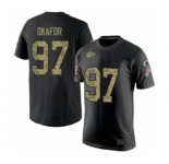 Football Men's Kansas City Chiefs #97 Alex Okafor Black Camo Salute to Service T-Shirt