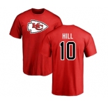 NFL Nike Kansas City Chiefs #10 Tyreek Hill Red Name & Number Logo T-Shirt