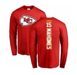 NFL Nike Kansas City Chiefs #15 Patrick Mahomes Red Backer Long Sleeve T-Shirt