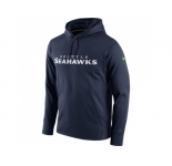 Men Seattle Seahawks Nike Navy Circuit Wordmark Essential Performance Pullover Hoodie