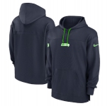 Men's Seattle Seahawks Navy Performance Pullover Hoodie