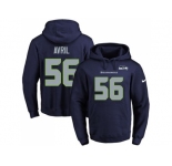 Nike Seattle Seahawks #56 Cliff Avril Navy Blue Name & Number Pullover NFL Hoodie