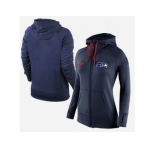 Women Nike Seattle Seahawks Full-Zip Performance Hoodie Dark Blue