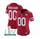 Women's San Francisco 49ers Customized Red Team Color Vapor Untouchable Custom Limited Super Bowl LIV Bound Football Jersey