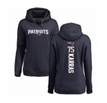 Football Women's New England Patriots #75 Ted Karras Navy Blue Backer Pullover Hoodie