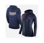 Women Nike New England Patriots Full-Zip Performance Hoodie Dark Blue