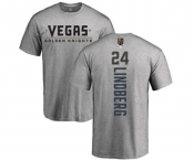 NHL Adidas Vegas Golden Knights #24 Oscar Lindberg Gray Backer T-Shirt