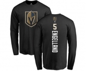 NHL Adidas Vegas Golden Knights #5 Deryk Engelland Black Backer Long Sleeve T-Shirt