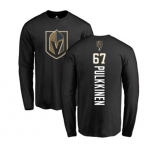 NHL Adidas Vegas Golden Knights #67 Teemu Pulkkinen Black Backer Long Sleeve T-Shirt