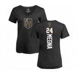 Hockey Women's Vegas Golden Knights #24 Jaycob Megna Black Backer Slim Fit V-Neck T-Shirt
