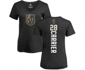 NHL Women Adidas Vegas Golden Knights #28 William Carrier Black Backer Slim Fit V-Neck T-Shirt