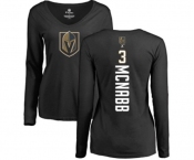 NHL Women Adidas Vegas Golden Knights #3 Brayden McNabb Black Backer Slim Fit Long Sleeve T-Shirt