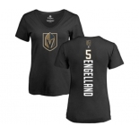 NHL Women Adidas Vegas Golden Knights #5 Deryk Engelland Black Backer Slim Fit V-Neck T-Shirt