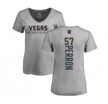 NHL Women Adidas Vegas Golden Knights #57 David Perron Gray Backer Slim Fit V-Neck T-Shirt