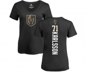 NHL Women Adidas Vegas Golden Knights #71 William Karlsson Black Backer Slim Fit V-Neck T-Shirt