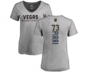 NHL Women Adidas Vegas Golden Knights #73 Brandon Pirri Gray Backer Slim Fit V-Neck T-Shirt