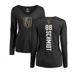 NHL Women Adidas Vegas Golden Knights #88 Nate Schmidt Black Backer Slim Fit Long Sleeve T-Shirt